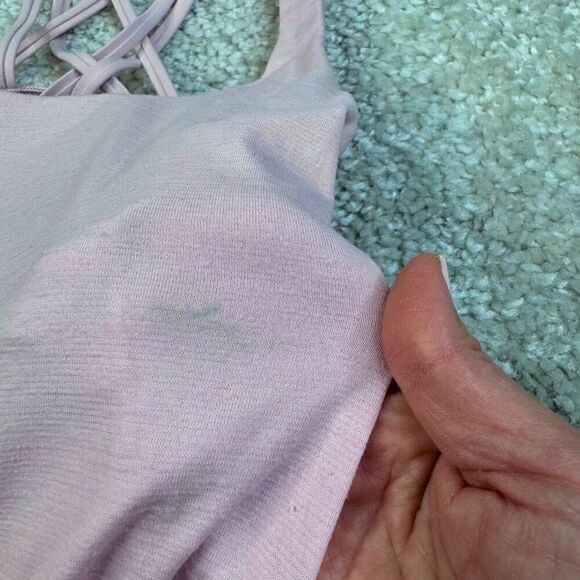 Lululemon Free To Be Serene Tank 2 In 1 Heathered Pearl Pink FLAWS - Picture 4 of 11